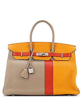 Hermès Birkin Handbag Cascade Tricolor Clemence and Swift with Brushed Palladium Hardware 35 (view 1)