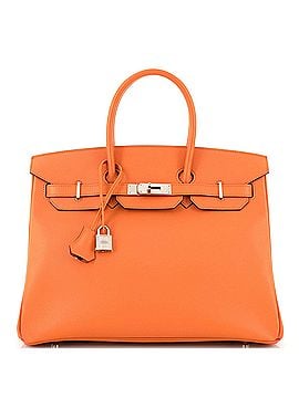 Hermès Birkin Handbag Orange Epsom with Palladium Hardware 35 (view 1)