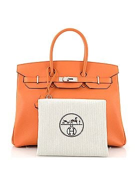 Hermès Birkin Handbag Orange Epsom with Palladium Hardware 35 (view 2)