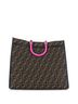 Versace 100% Cotton Brown x Fendi Fendace Sunshine Shopper Tote Embellished Zucca Jacquard Large One Size - photo 4