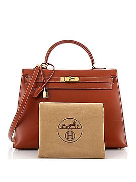 Hermès Kelly Handbag Brown Box Calf with Gold Hardware 35 (view 2)
