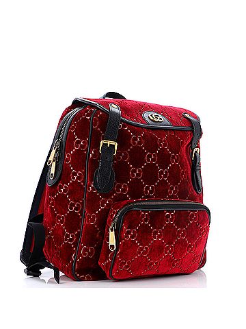 Gucci 100 Velvet Red GG Marmont Backpack GG Velvet Small One Size