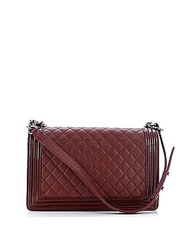Chanel Boy Flap Bag Quilted Goatskin with Patent New Medium (view 2)