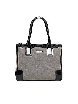 Gucci Canvas and Patent Leather Trimmed Handbag (view 1)