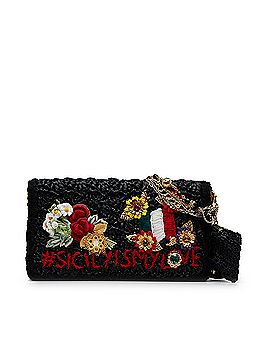 Dolce & Gabbana I Love Sicily Embellished Beaded Straw Shoulder Bag (view 1)