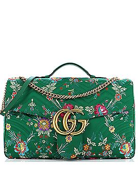 Gucci GG Marmont Top Handle Flap Bag Matelasse Floral Jacquard Maxi (view 1)