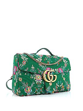 Gucci GG Marmont Top Handle Flap Bag Matelasse Floral Jacquard Maxi (view 2)