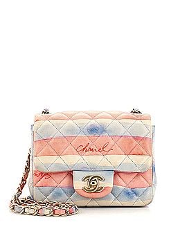 Chanel Square Classic Single Flap Bag Watercolor Printed Quilted Lambskin Mini (view 1)