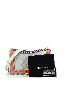 Chanel Fluo Boy Flap Bag Quilted Canvas Old Medium (view 2)