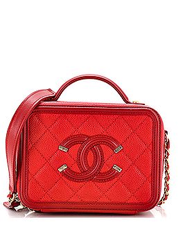 Chanel Filigree Vanity Case Quilted Caviar Small (view 1)