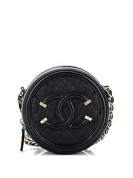 Chanel Filigree Round Clutch with Chain Quilted Caviar Mini (view 1)