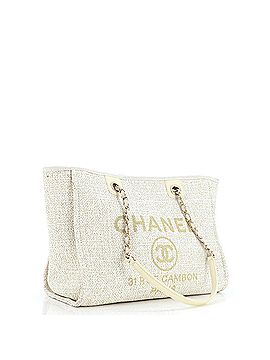 Chanel Deauville Tote Raffia with Glitter Detail Small (view 2)