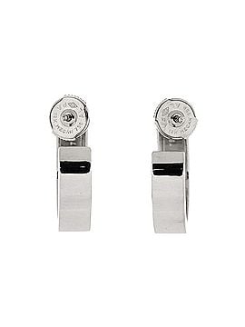 Cartier Love 2 Diamond Hoop Earrings 18K White Gold with Diamonds 5.5mm (view 2)