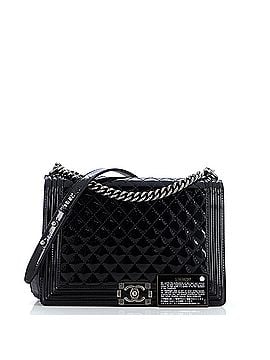 Chanel Boy Flap Bag Quilted Patent Large (view 2)