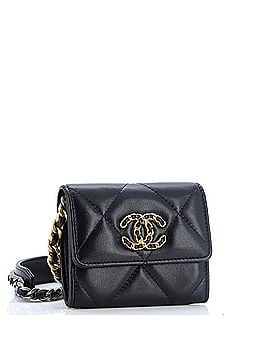 Chanel 19 Card Holder on Chain Quilted Leather (view 2)