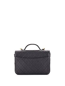 Chanel CC Round Flap Compartment Top Handle Bag Quilted Caviar Medium (view 2)