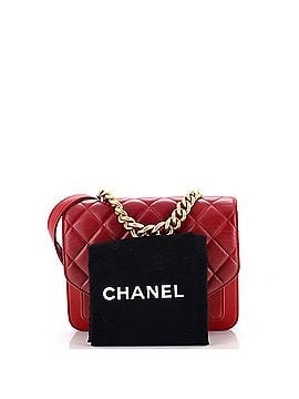Chanel Chain Handle Flap Bag Quilted Calfskin with Caviar Small (view 2)