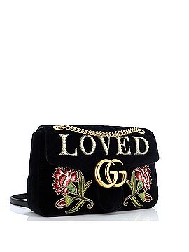Gucci GG Marmont Flap Bag Embroidered Matelasse Velvet Medium (view 2)