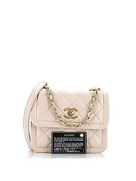 Chanel Button on Top Flap Bag Quilted Goatskin Small (view 2)