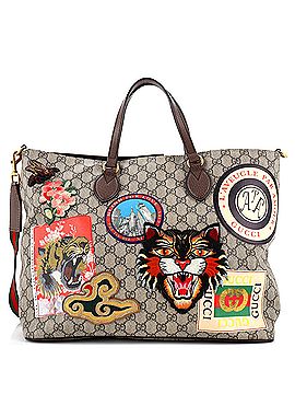 Gucci Courrier Convertible Soft Open Tote GG Coated Canvas with Applique Large (view 1)