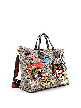 Gucci Courrier Convertible Soft Open Tote GG Coated Canvas with Applique Large (view 2)