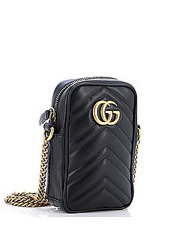 Gucci GG Marmont Vertical Phone Crossbody Bag Matelasse Leather Mini (view 2)