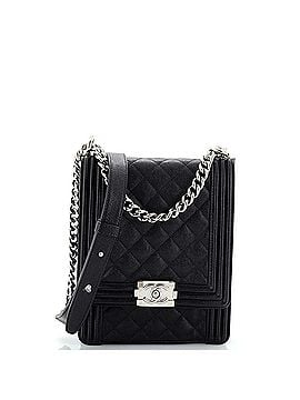 Chanel North South Boy Flap Bag Quilted Caviar Large (view 1)