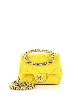 Chanel Oval Logo Chain Handle Flap Bag Quilted Lambskin Mini (view 1)