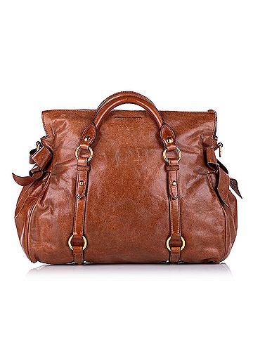 Miu Miu 100% Leather Brown Vitello Lux Bow Satchel One Size