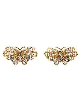 Gucci Le Marche Des Merveilles Butterfly Stud Earrings 18K Yellow Gold and Diamonds (view 1)
