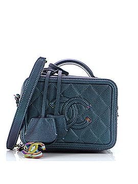 Chanel Filigree Vanity Case Quilted Iridescent Caviar Small (view 1)