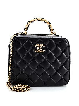 Chanel Woven Chain Top Handle Vanity Case Quilted Lambskin Medium (view 1)