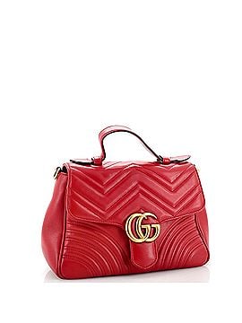 Gucci GG Marmont Top Handle Flap Bag Matelasse Leather Small (view 2)