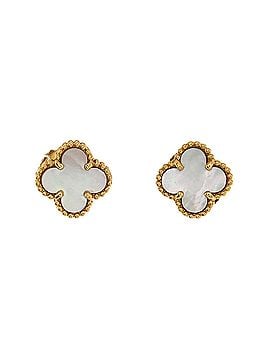 Van Cleef & Arpels Sweet Alhambra Stud Earrings 18K Yellow Gold and Mother of Pearl (view 1)
