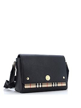 Burberry Note Crossbody Bag Leather with Vintage Check Canvas Medium (view 2)