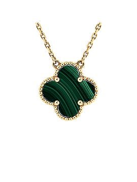 Van Cleef & Arpels Vintage Alhambra Pendant Necklace 18K Yellow Gold and Malachite (view 1)