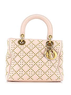 Christian Dior Supple Lady Dior Bag Cannage Studded Lambskin Medium (view 1)