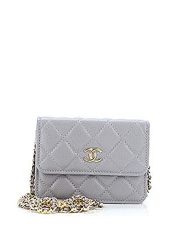 Chanel Miss Coco Strap Flap Clutch with Chain Quilted Caviar Mini (view 1)