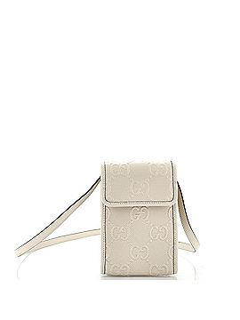 Gucci Flap Crossbody Bag GG Embossed Perforated Leather Mini (view 1)