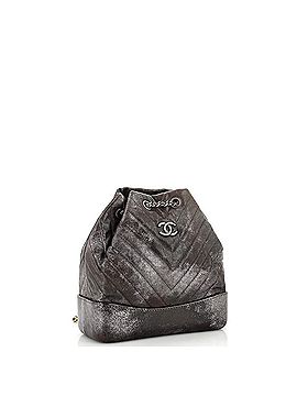 Chanel Gabrielle Backpack Chevron Metallic Caviar Small (view 2)