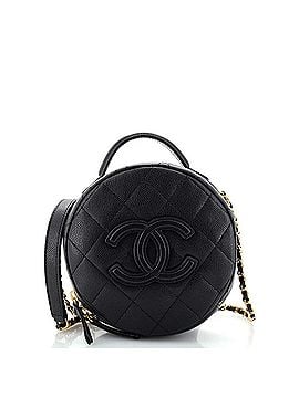 Chanel Round Vanity With Chain Quilted Caviar Small (view 1)