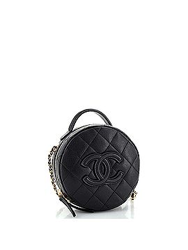 Chanel Round Vanity With Chain Quilted Caviar Small (view 2)