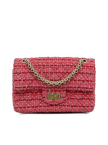 Chanel 100 Tweed Red Mini Rectangular Tweed Reissue Single Flap