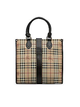 Burberry Haymarket Check Buckle Vertical Tote Bag (view 2)