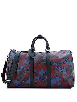 Louis Vuitton Keepall Bandouliere Bag Limited Edition Camouflage Damier Cobalt 45 (view 1)