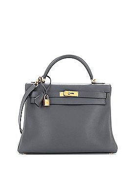 Hermès Kelly Handbag Grey Swift with Gold Hardware 32 (view 1)