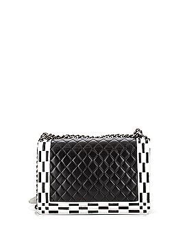 Chanel Checkerboard Trim Boy Flap Bag Quilted Calfskin New Medium (view 2)
