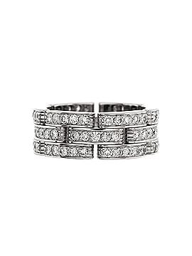 Cartier Maillon Panthere 3 Paved Row Band Ring 18K White Gold with Diamonds (view 1)