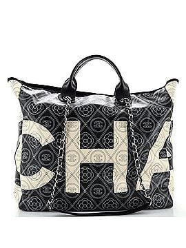 Chanel Logo Camellia Shopping Tote Printed Coated Canvas Medium (view 1)