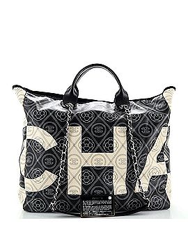 Chanel Logo Camellia Shopping Tote Printed Coated Canvas Medium (view 2)